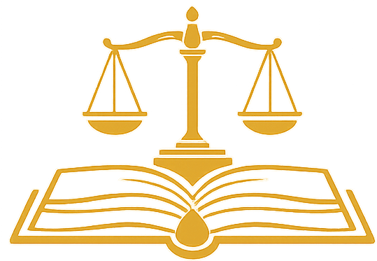 Icono de balanza de justicia sobre libro abierto representando el área de Derecho Civil